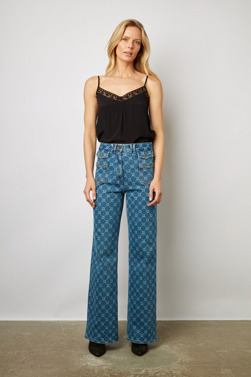 ANNA - Расклешенные джинсы с монограммой