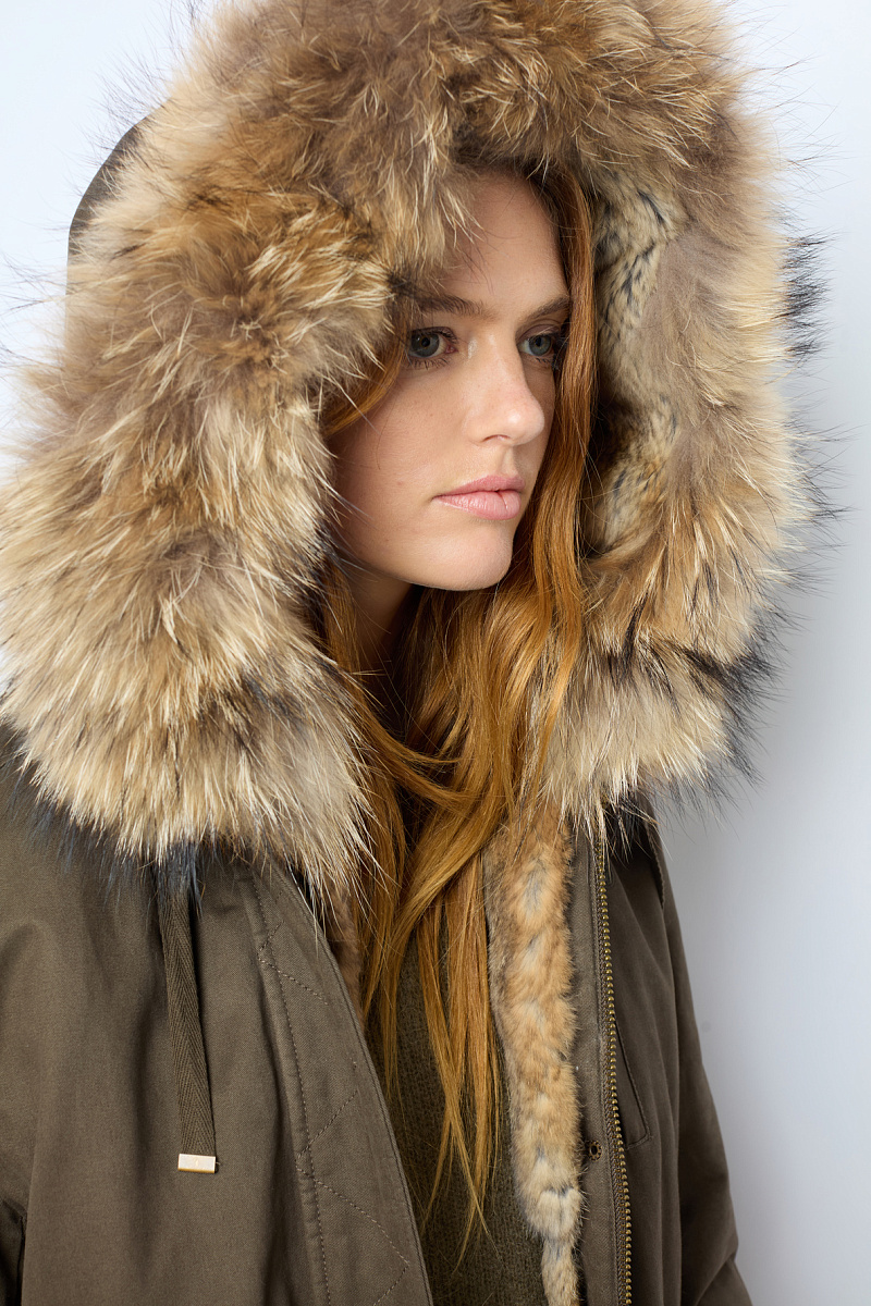 LOUCINE - Хлопковая парка средней длины с капюшоном