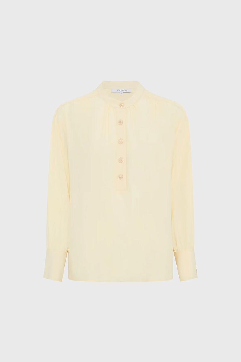 CEZANNE - Бежевая свободная блуза с тунисским воротником