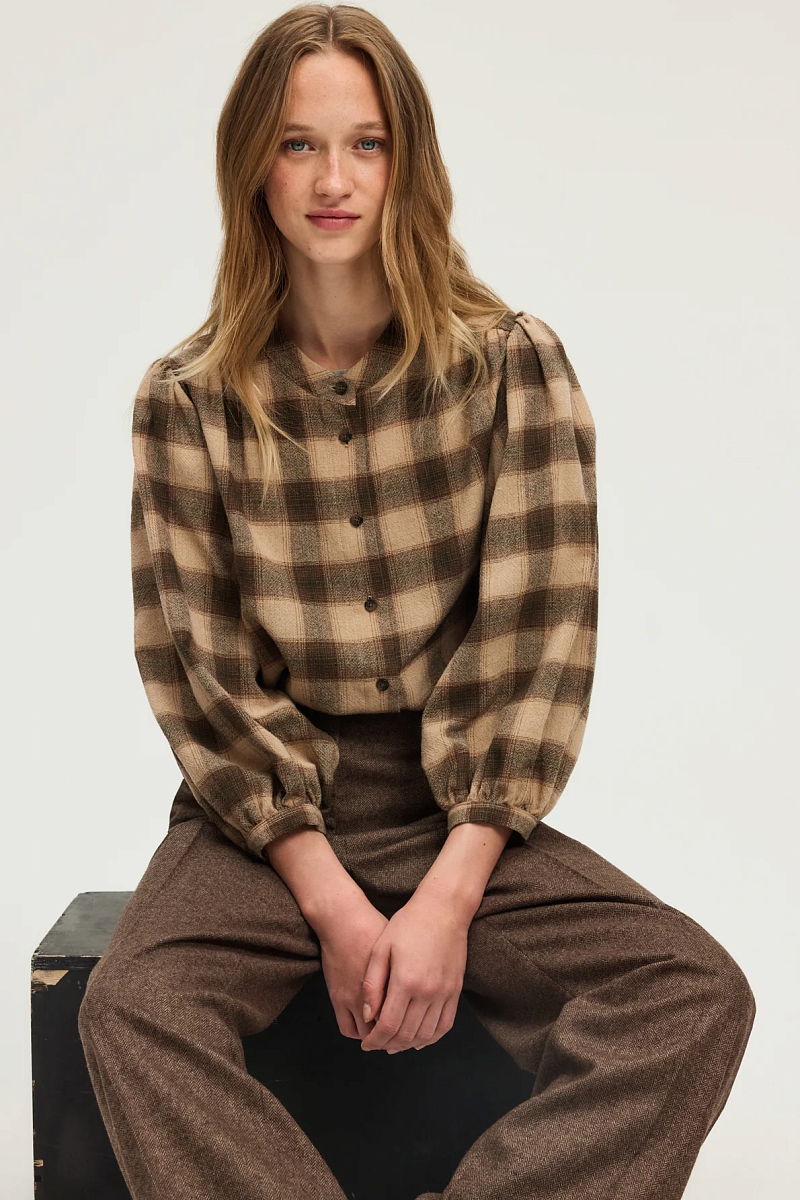 ADRIANA - Клетчатая рубашка с отложным воротником