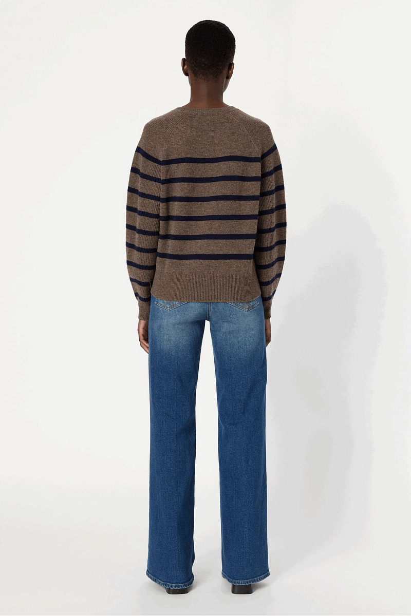 EDITH - Объемный свитер в полоску из 100% шерсти