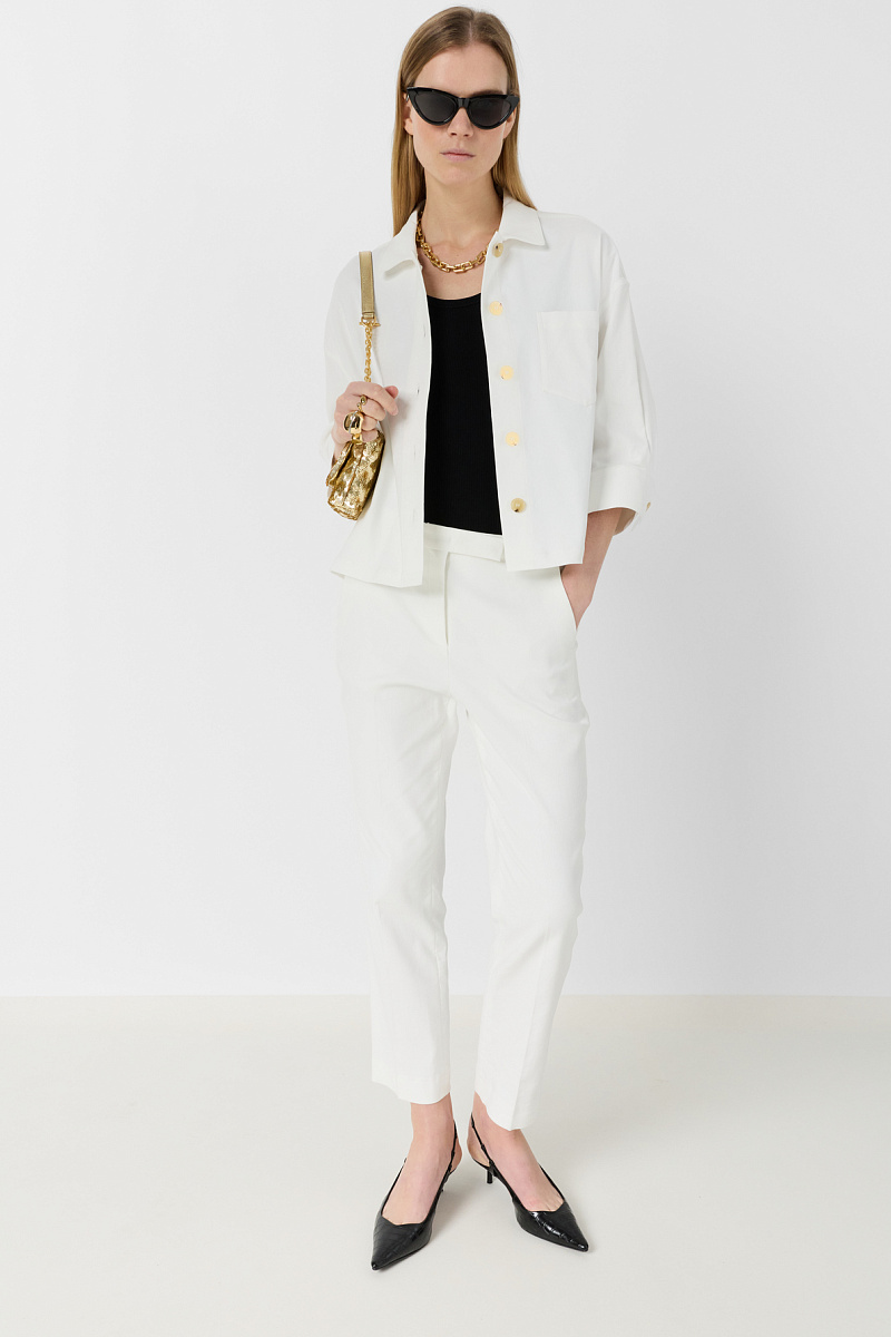 TENYA - Белая рубашка из хлопка на пуговицах