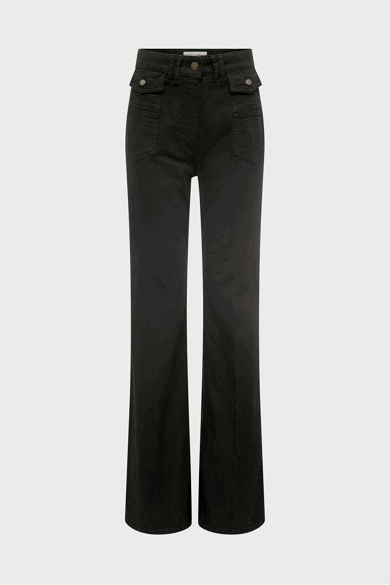 ANNA - Расклешенные черные джинсы