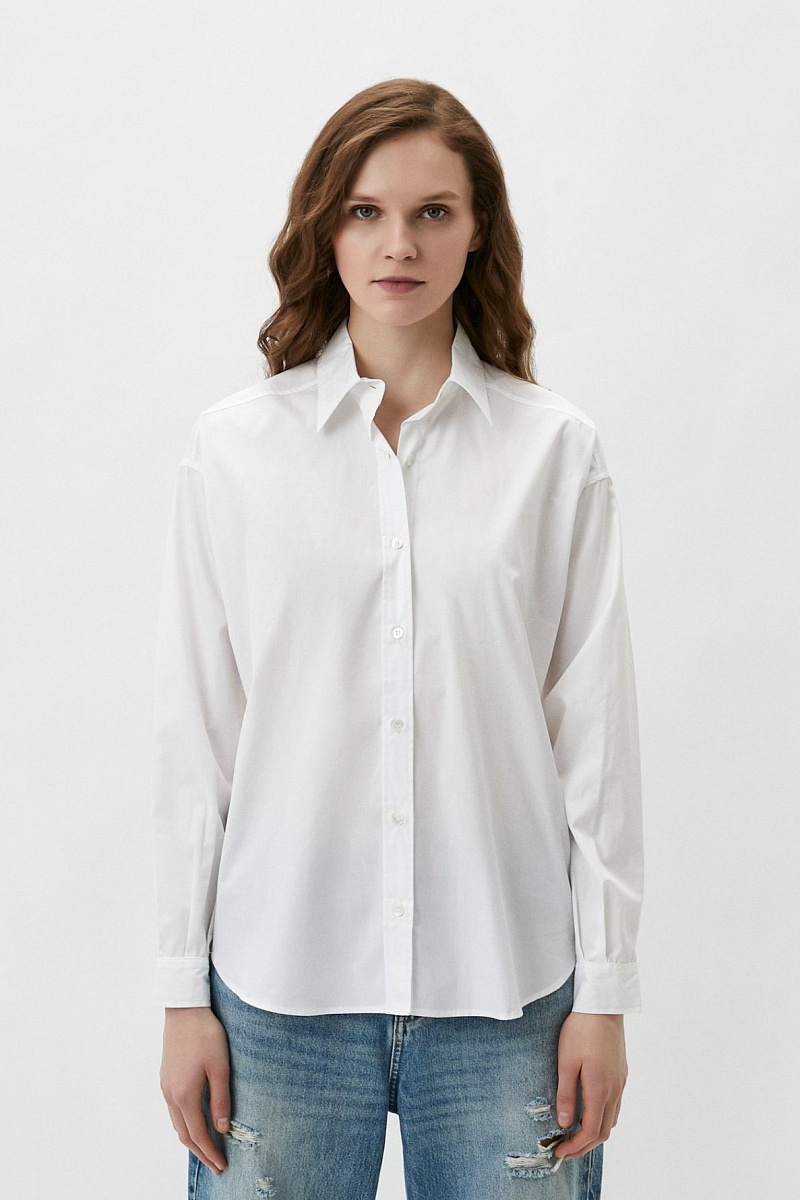 Однотонная рубашка из хлопка Однотонная рубашка из хлопка