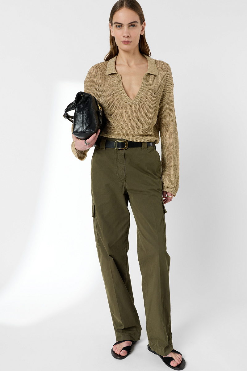 AMAELLE - Брюки из хлопоковой ткани в военном стиле