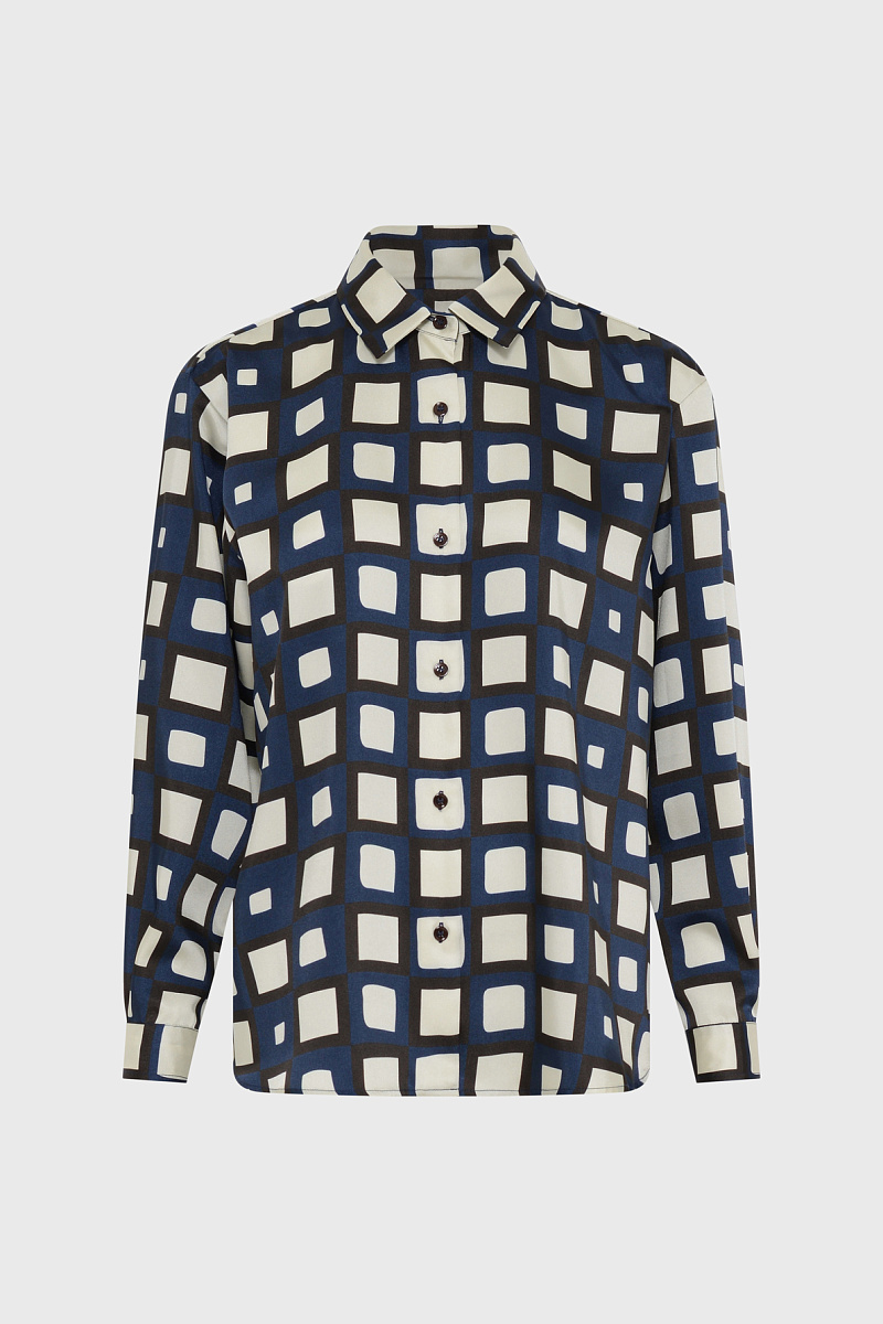 ALVINA - Блуза с геометричным принтом из сатина