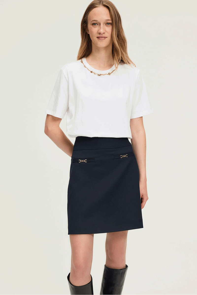 HASNA - Футболка с бисером на линии выреза