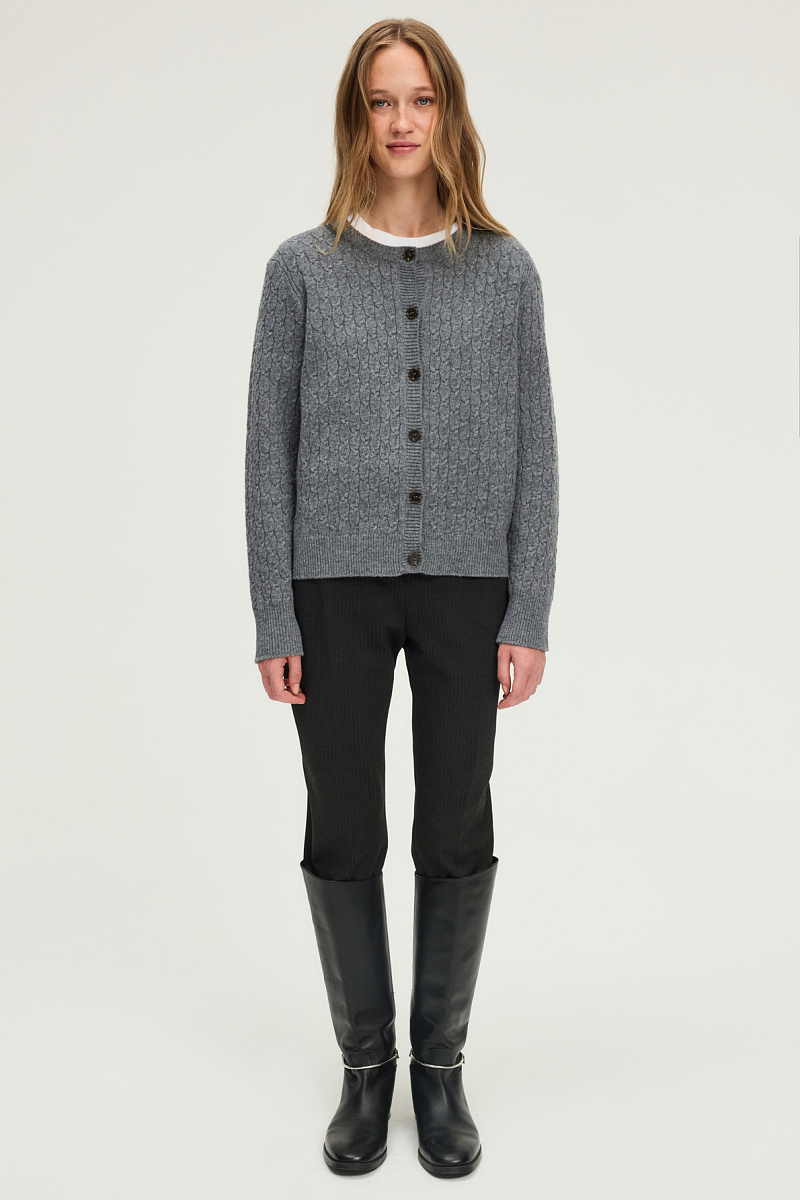 ELAN - Шерстяной кардиган косой вязки