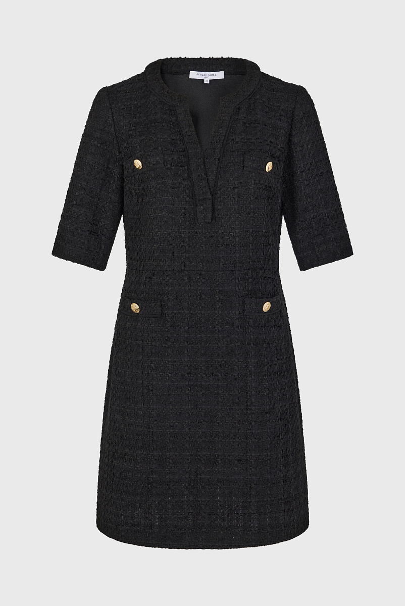 SALOME - Черное мини-платье из твида