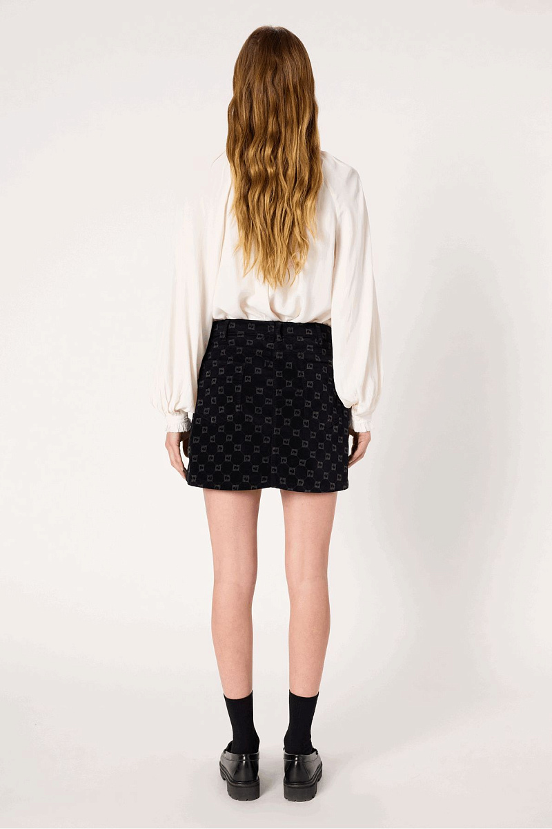 IMMA - Бархатная мини-юбка с монограммой