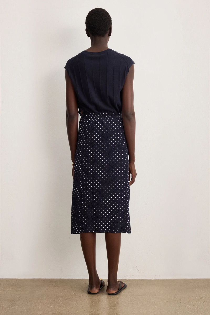 NAYANE - Синяя юбка-миди в горошек с пуговицами