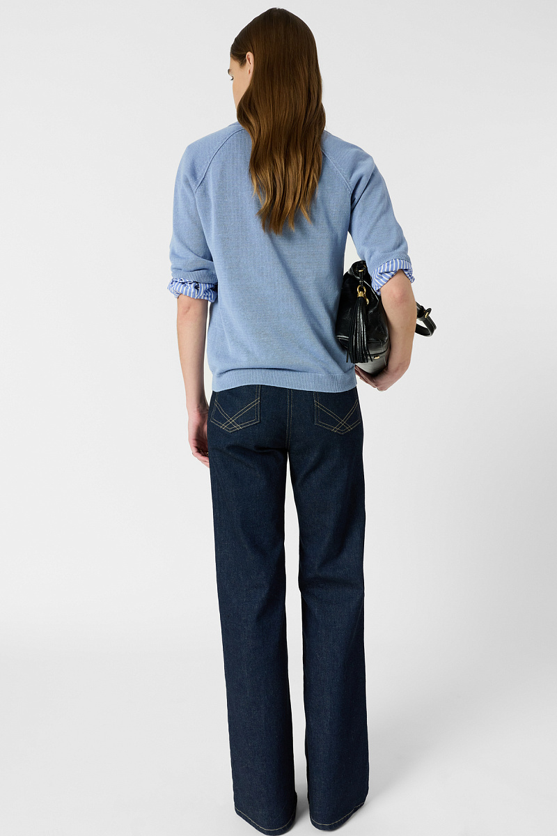 LOULA - Голубая рубашка-поло из трикотажа