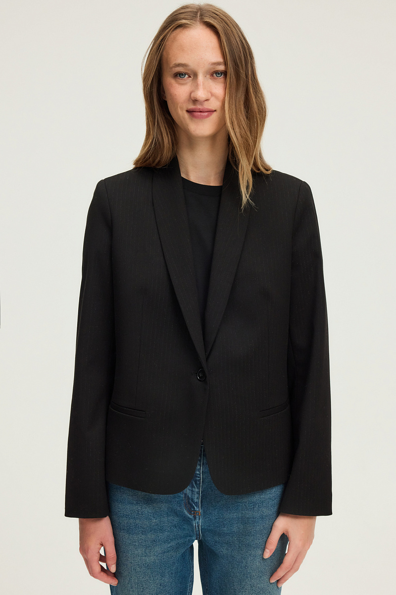 NAJIA - Костюмный жакет в тонкую полоску с люрексом