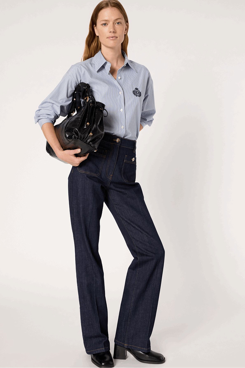 CLEMA - Прямые джинсы с золотистыми пуговицами CLEMA - Прямые джинсы с золотистыми пуговицами