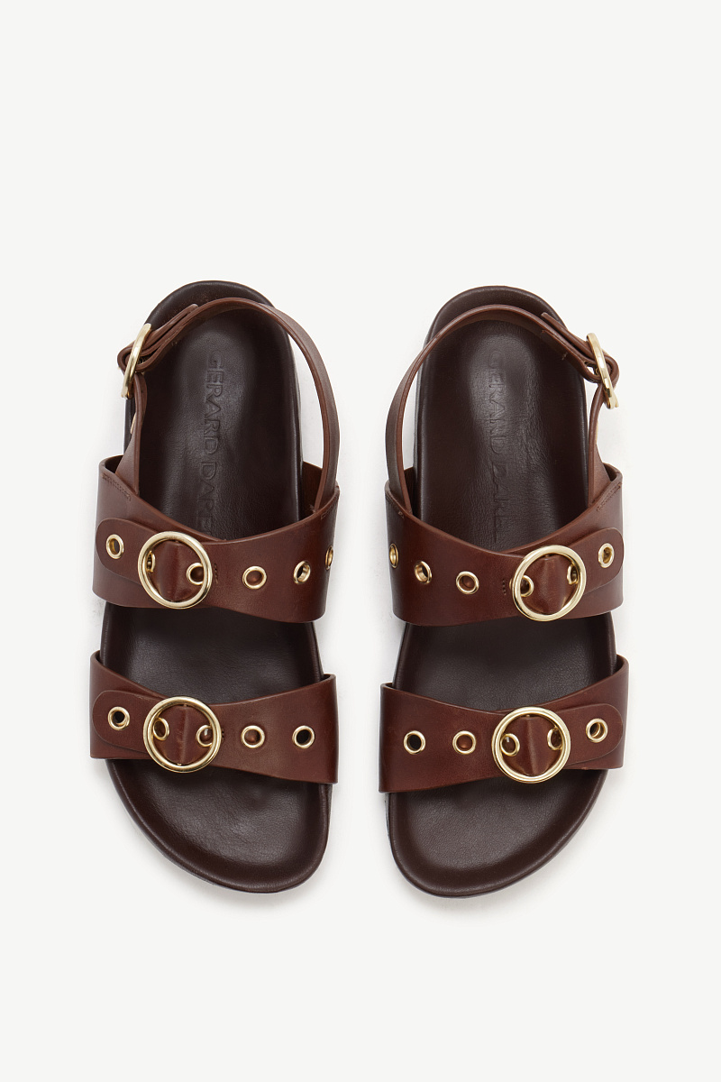 LIANA - Сандалии на плоской подошве из гладкой кожи