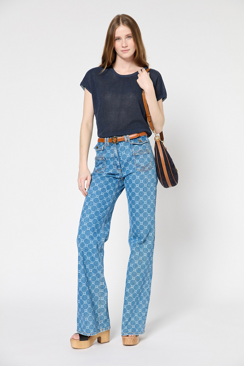 JAMILA - Джемпер с круглым вырезом и короткими рукавами