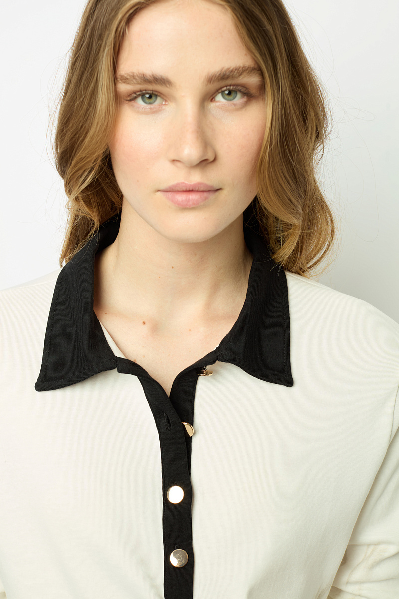 ALFREDINE - Двухцветная блуза-поло из хлопка