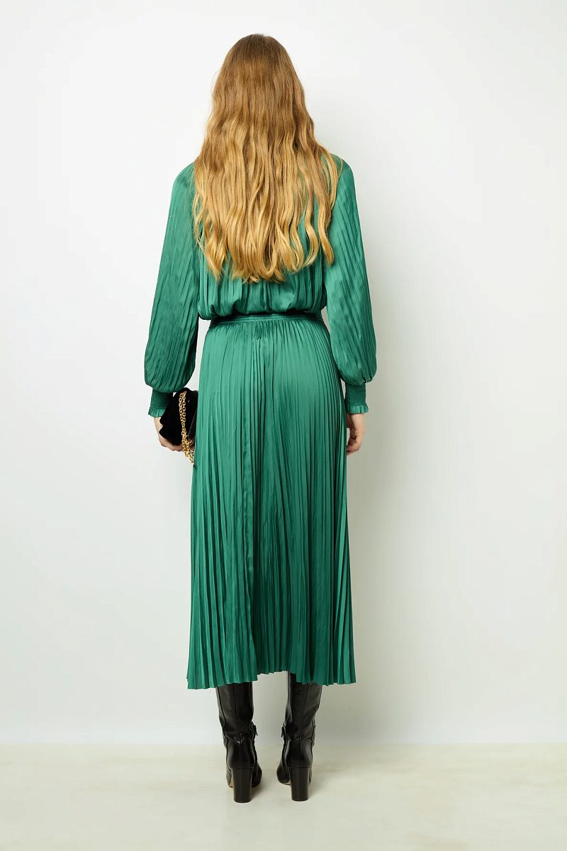 CARRY - Плиссированная юбка-макси из сатина