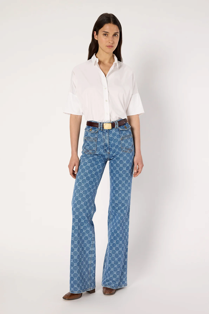 ANNA - Расклешенные джинсы с монограммой
