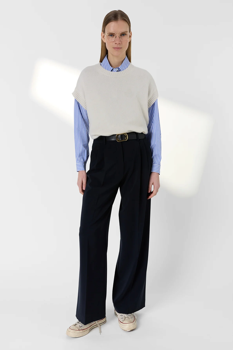 LOHNA - Белый джемпер без рукавов из кашемира