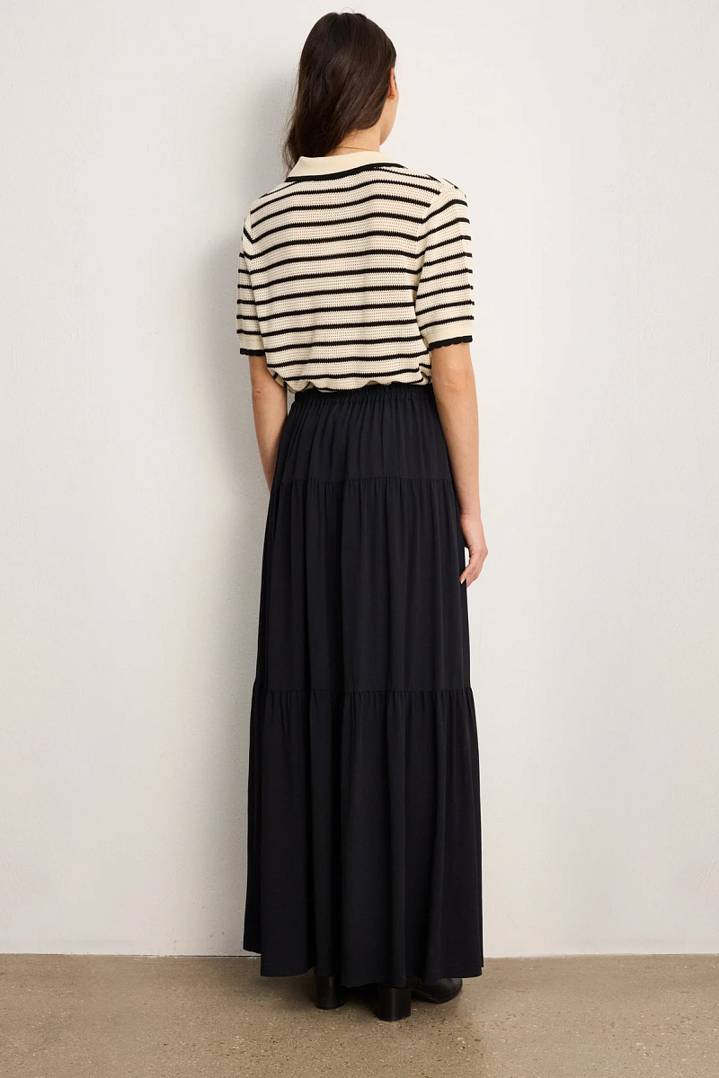 NAELA - Длинная черная юбка с оборками