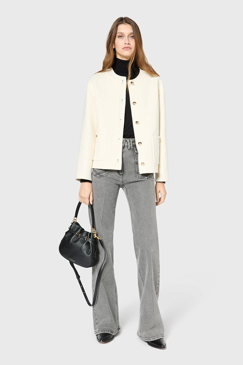 Жакет из смесовой шерсти с круглым вырезом