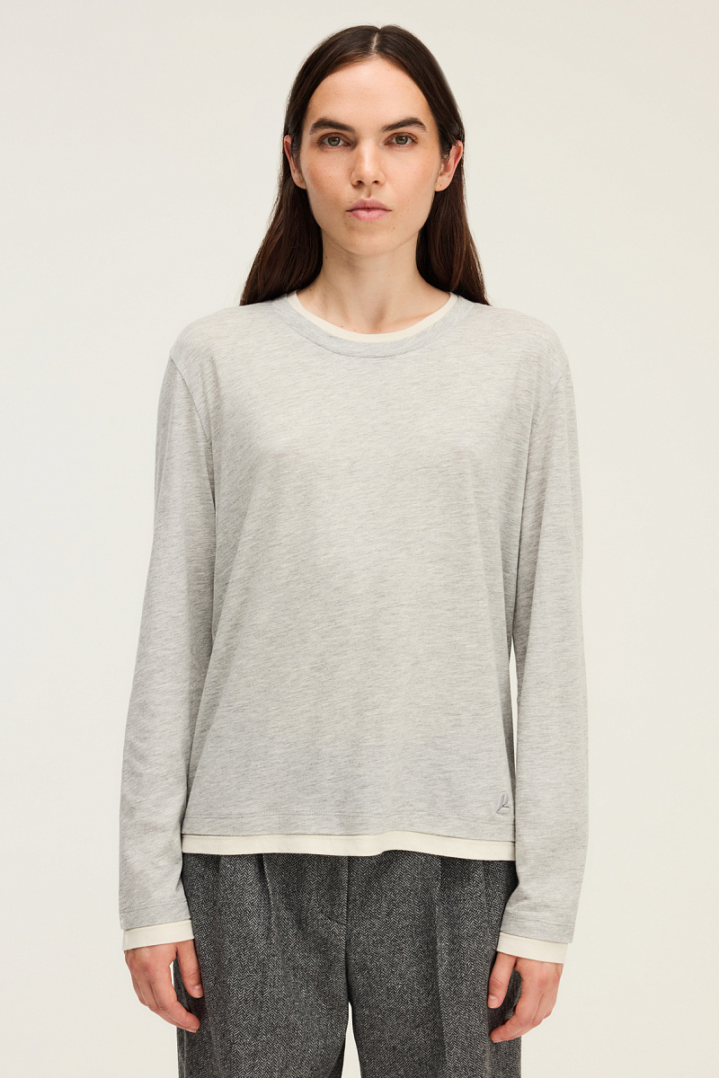 HALIMA - Джемпер с двойными контрастными краями