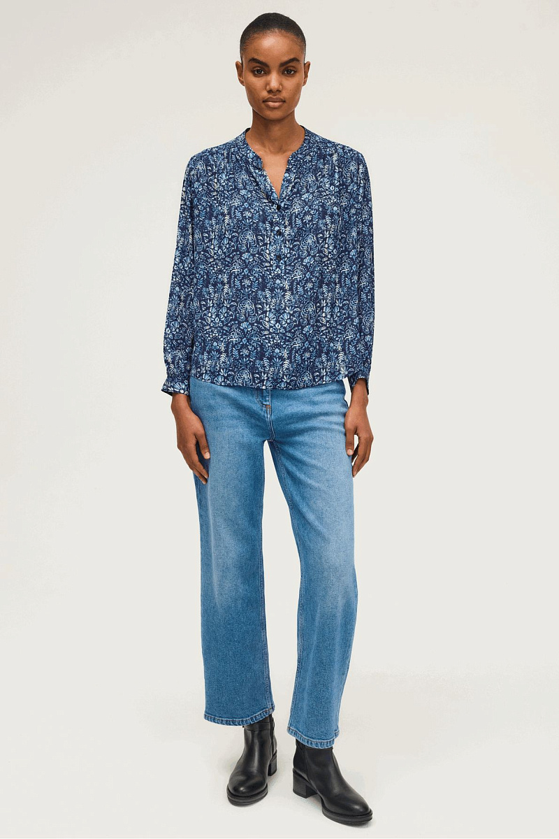 AKINA - Блуза с растительным принтом