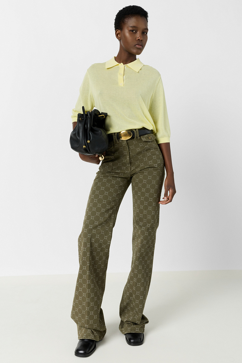 LAIKA - Желтая тонкая рубашка-поло из трикотажа